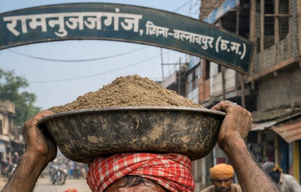 छत्तीसगढ़ के रामानुजगंज क्षेत्र के गाँवों में दैनिक मजद...