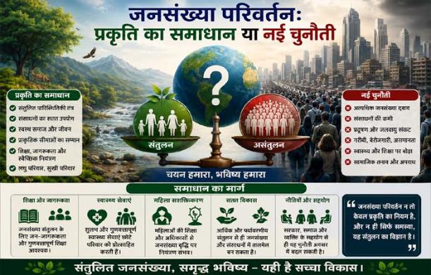 जनसंख्या परिवर्तन: प्रकृति का समाधान या नई चुनौती