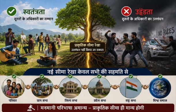 स्वतंत्रता और उद्दंडता के बीच की प्राकृतिक सीमा